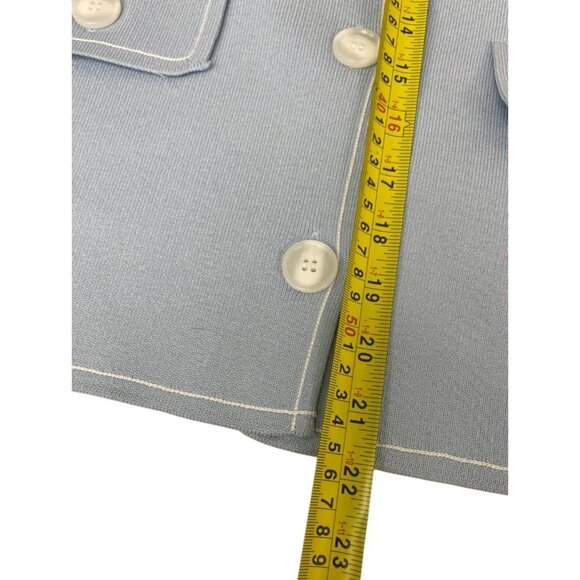 Zara Womens Blazer Jacket Size M Blue Trim Knit Sweater cardigan 4192/051 NWT - Picture 16 of 16